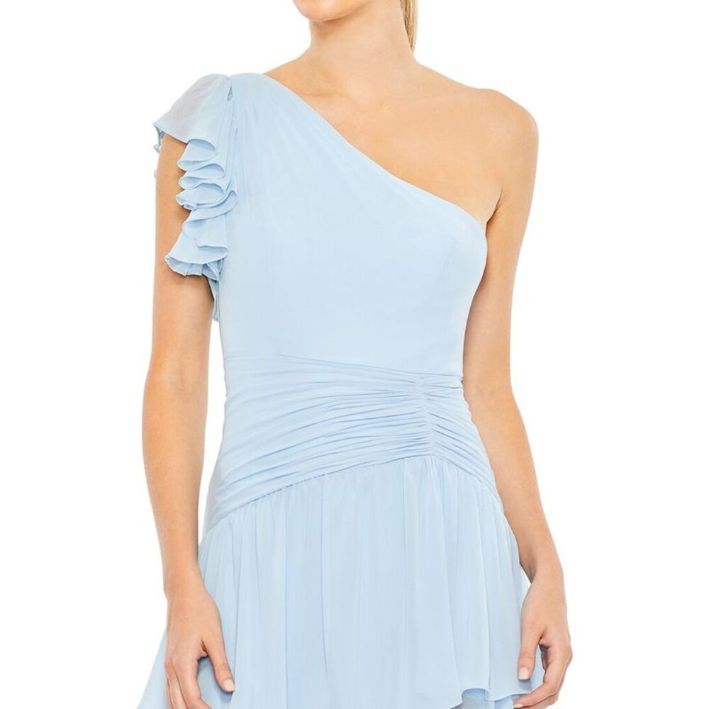 Mac Duggal Womens  Ruffle Tiered One Flutter Sleeve Gown - Picture 3 of 4